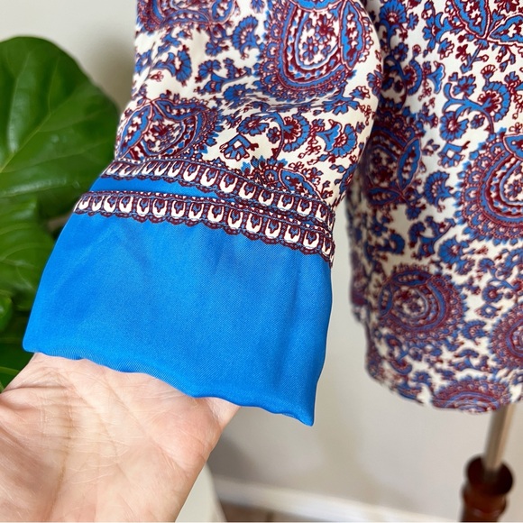 ✖️SOLD✖️•J.CREW• Classic-Fit Drapey Cupro-Blend Shirt in Floral Crown - Picture 7 of 16